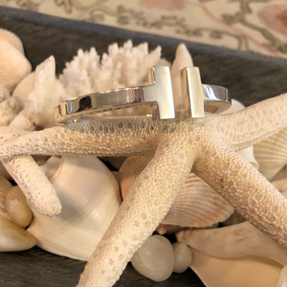 Tiffany & Co. Vintage Hinged T Bar Bracelet in Sterling  Tiffany T hinge bracelet in sterling silver.